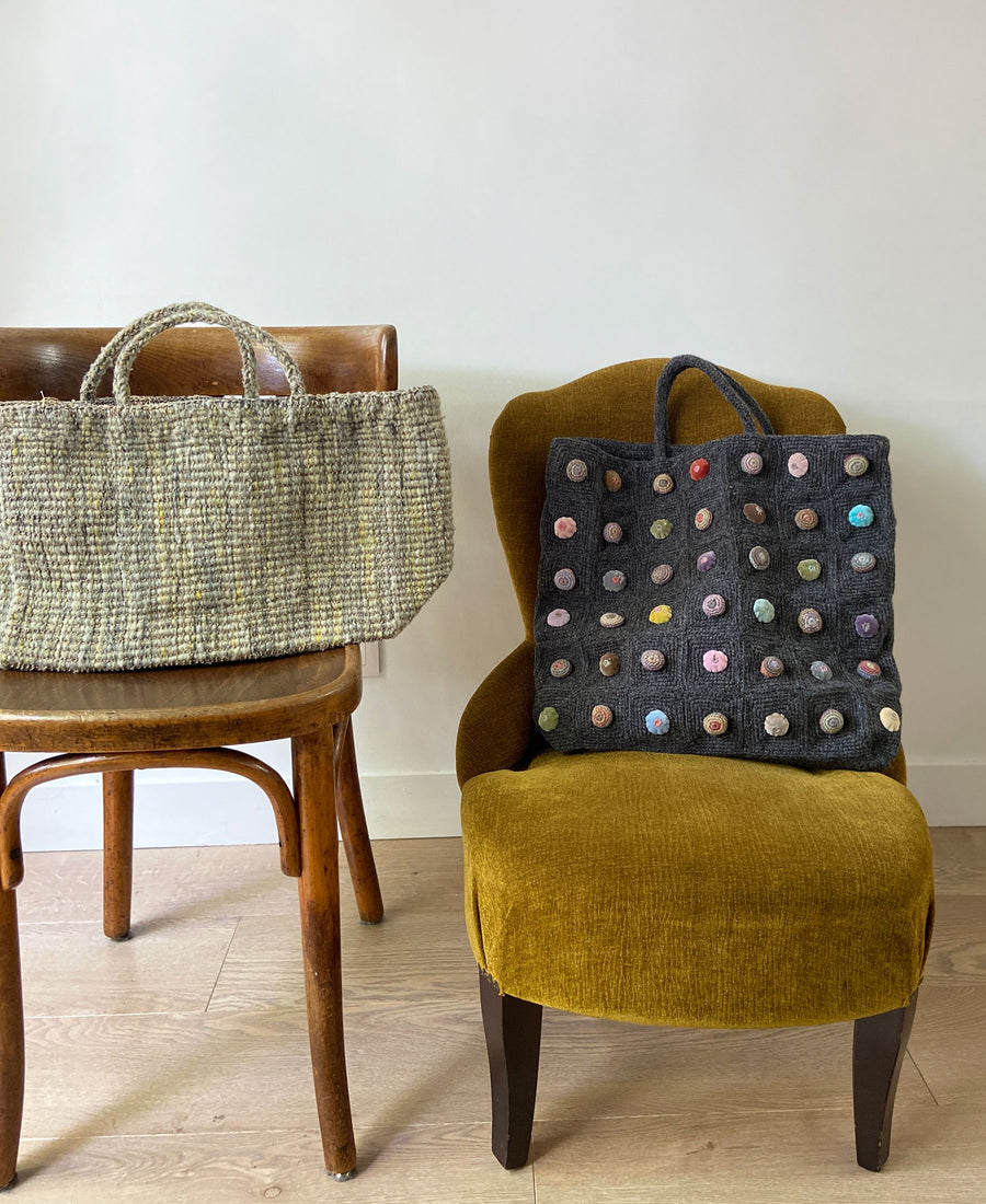 Sophie Digard / wool & raffia handbags (S165/L/R/RYE)