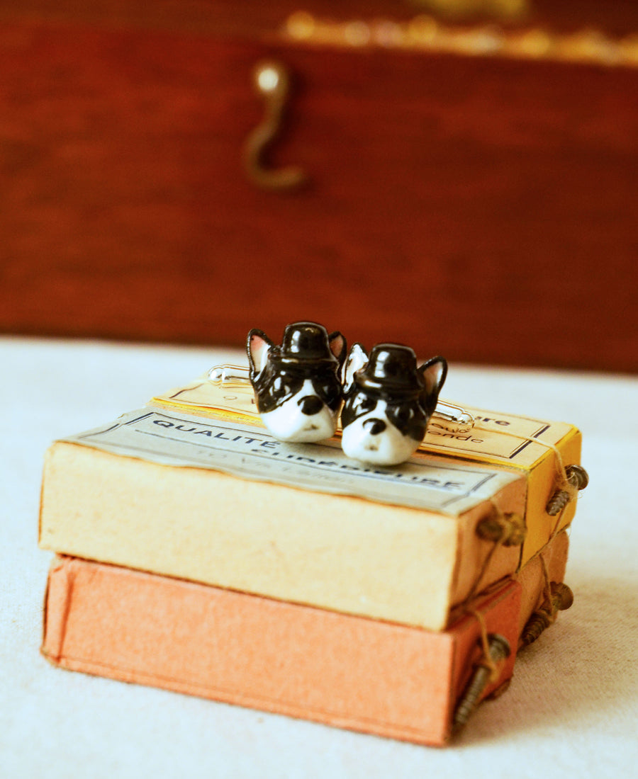 【送料無料】And Mary / Boston terrier head cuffinks (CUFF3)
