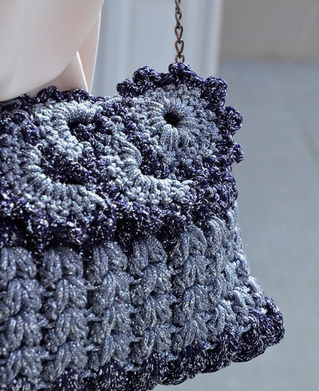 【40%off】Maria La Rosa / bag albalace in crochet fabric (blue/grey)