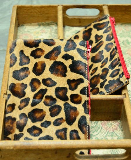 Bandit Manchot / leather zipped purse (leopard)