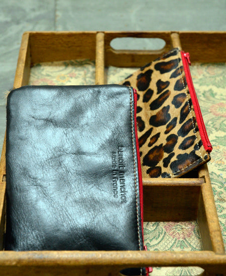 Bandit Manchot / leather zipped purse (leopard)