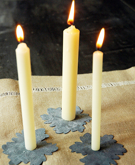 【60%off】UN ESPRIT EN PLUS / candles and candle holder in zinc (flower)
