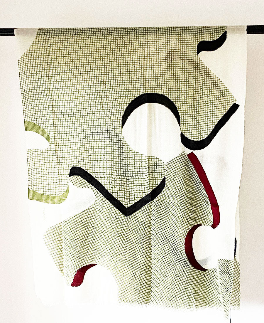 【30%off】Mapoesie / foulard puzzle (Vert)