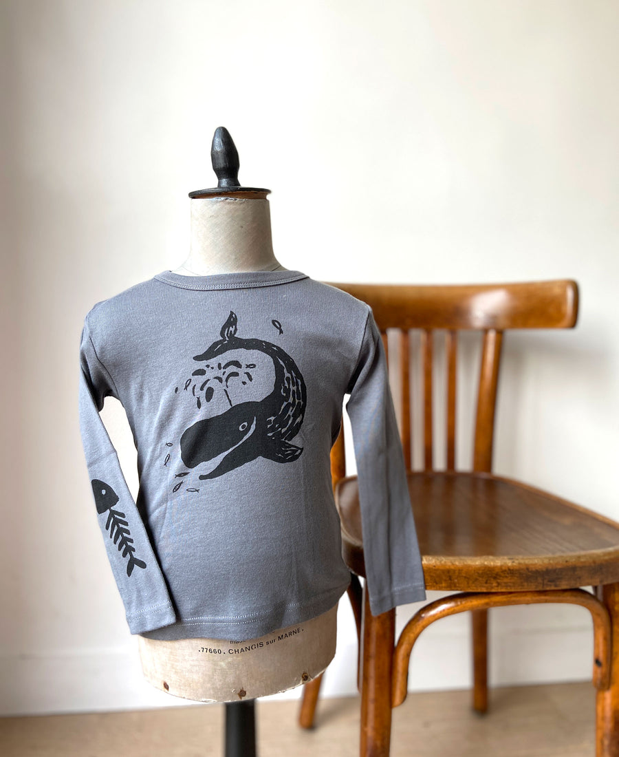 maisongeorgette T-shirts / baleine (gris-b)