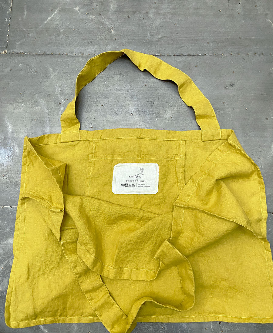 Yellow canvas tote bag hot sale