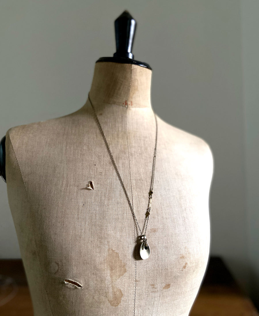 TABITO Jewelry / Vintage spoon necklace, Tourmaline (sp04.22aw)