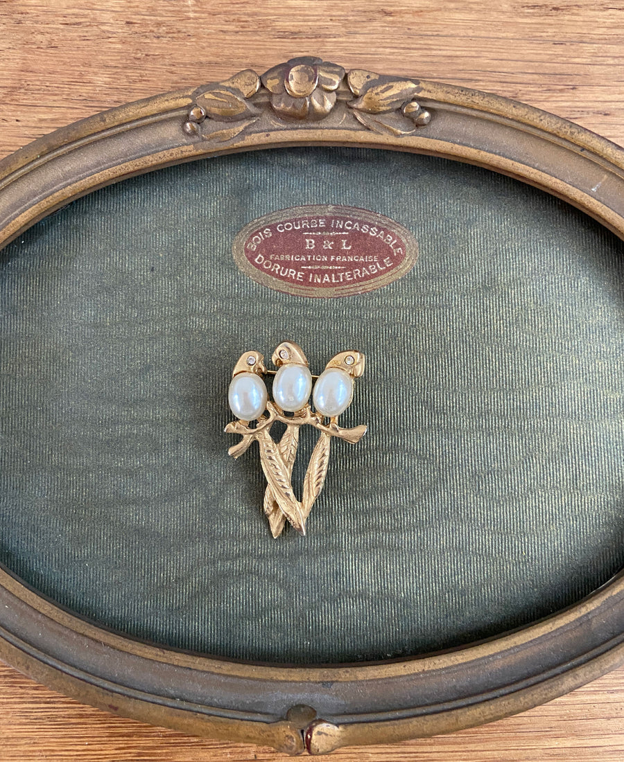Vintage brooch (parrots)