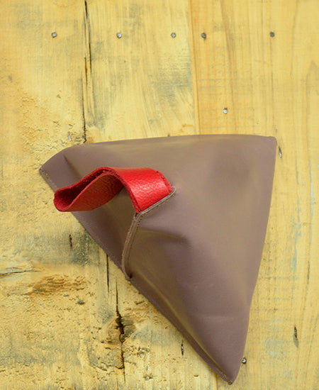 Bandit Manchot / leather tetrapod pouch (smoky pink)