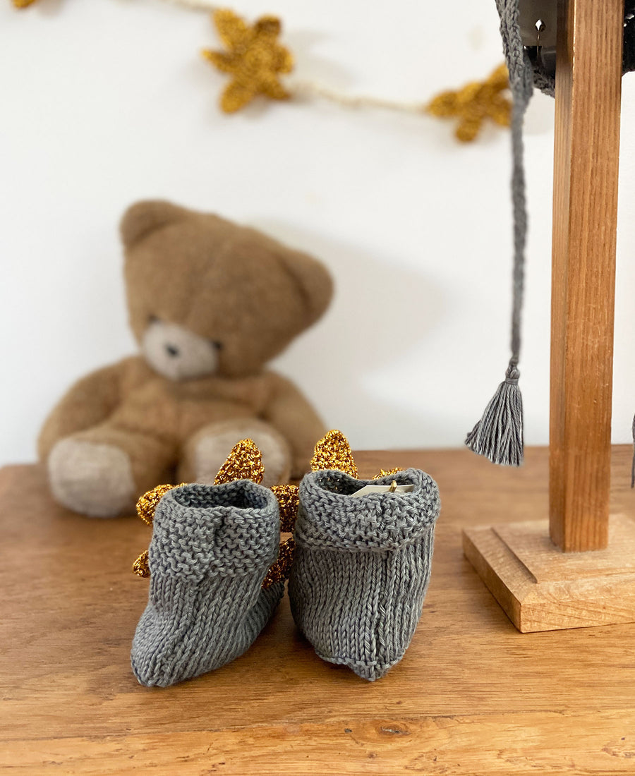 【OUTLET】April Showers / baby shoes crochet (Grey)