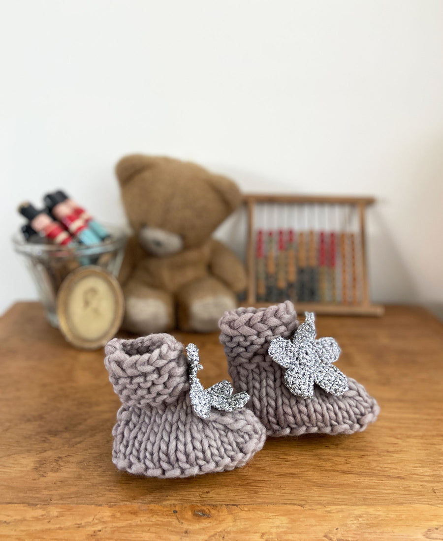 【OUTLET】April Showers / Knitted baby shoes (grey)