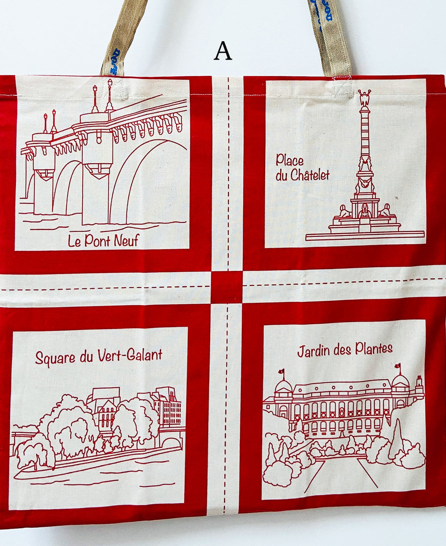 Sajou / Tote bag tissu tissu monuments de Paris (A/B)