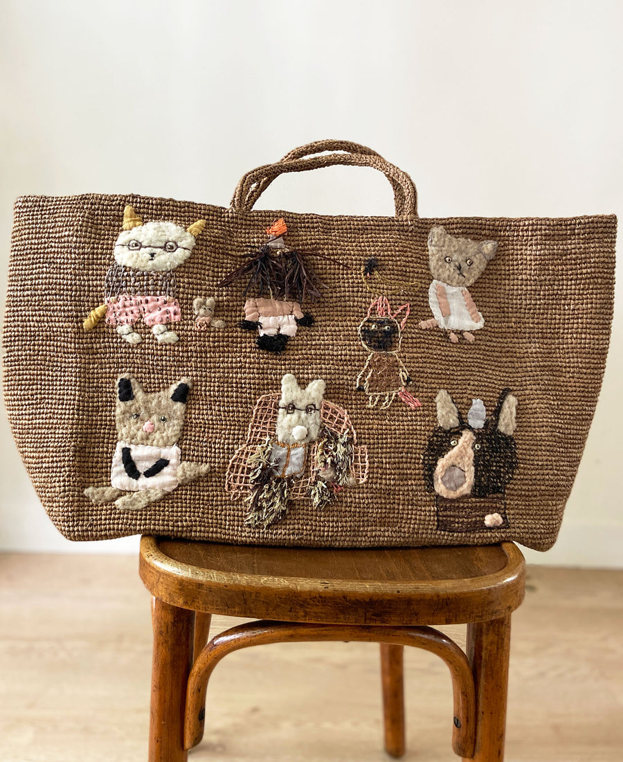 Sophie Digard / raffia handbag (S065/4884/XL/R)
