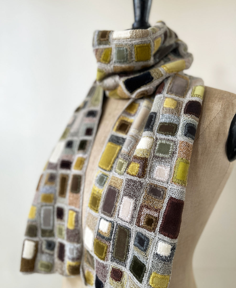 Sophie Digard / linen & velor scarf (E3830/L/LIN)