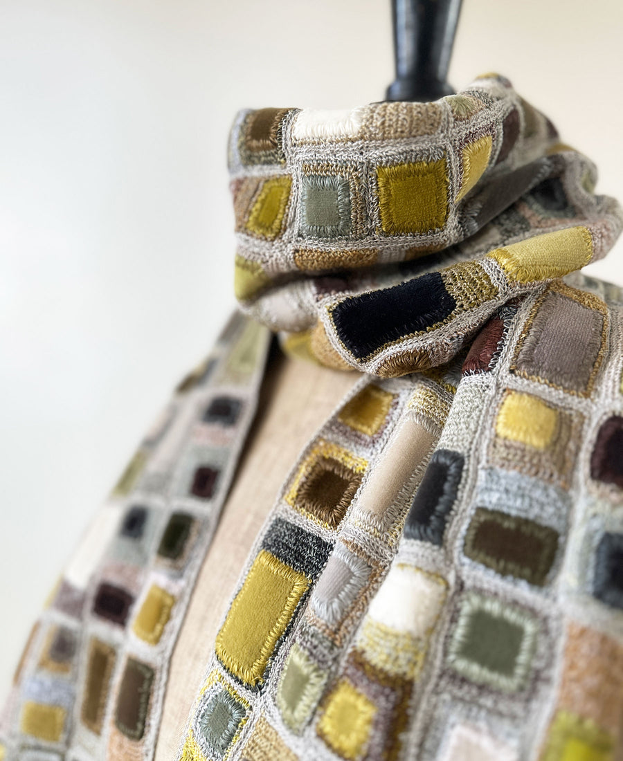 Sophie Digard / linen & velor scarf (E3830/L/LIN)