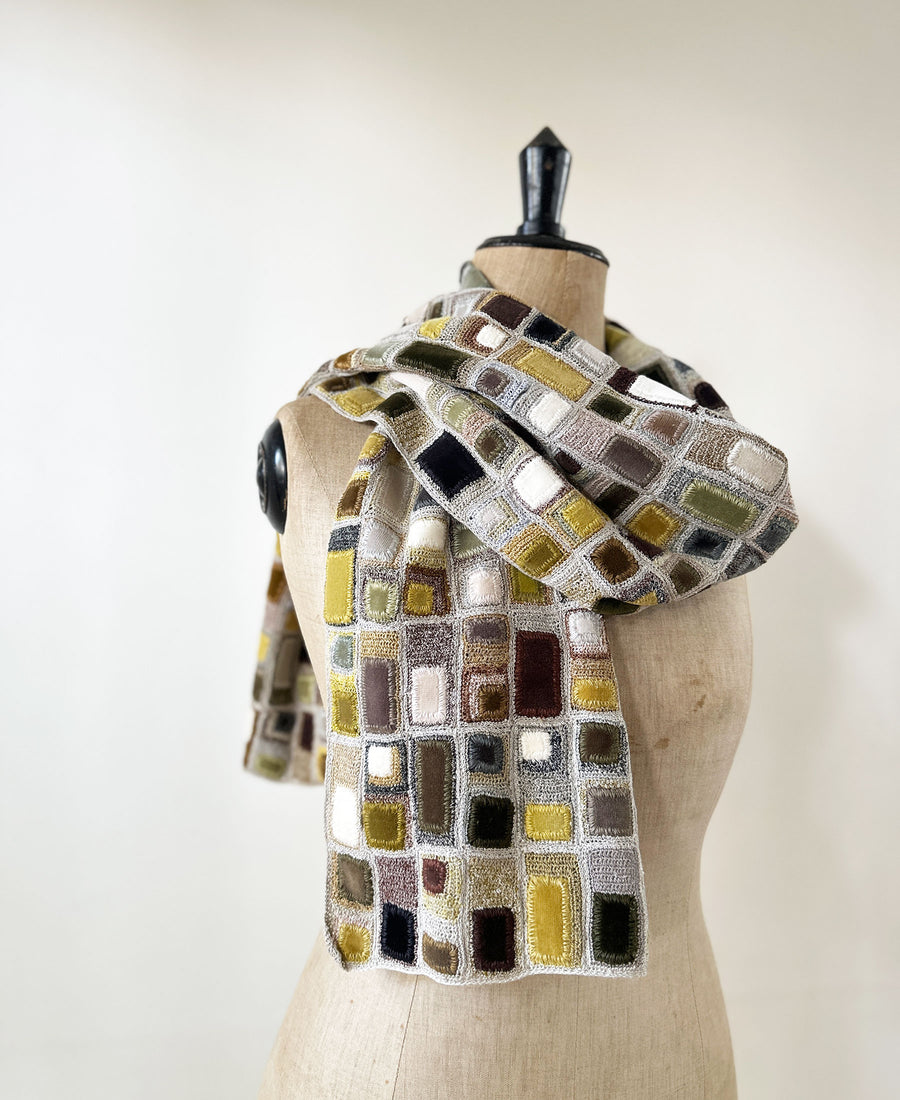 Sophie Digard / linen & velor scarf (E3830/L/LIN)