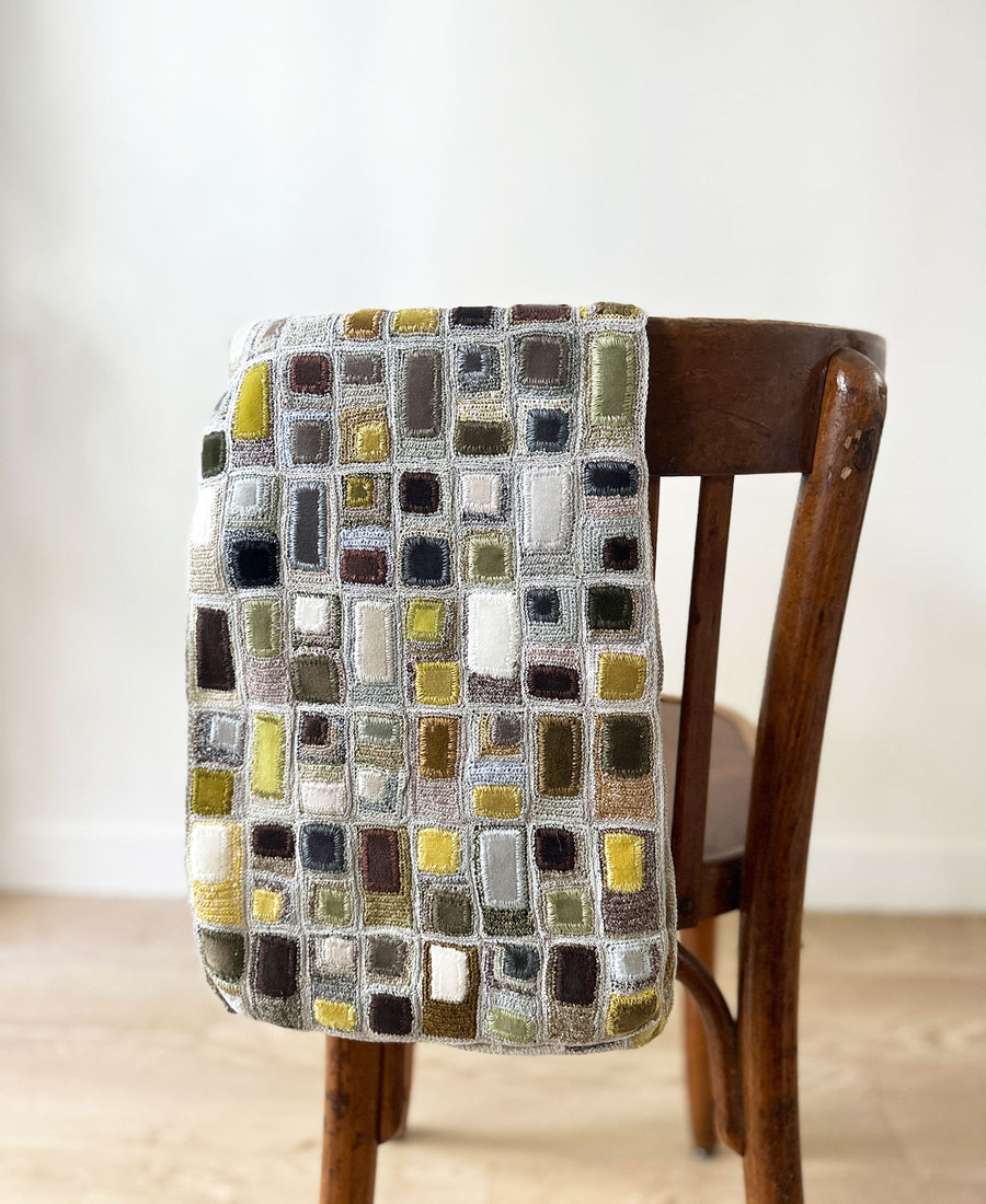 Sophie Digard / linen & velor scarf (E3830/L/LIN)