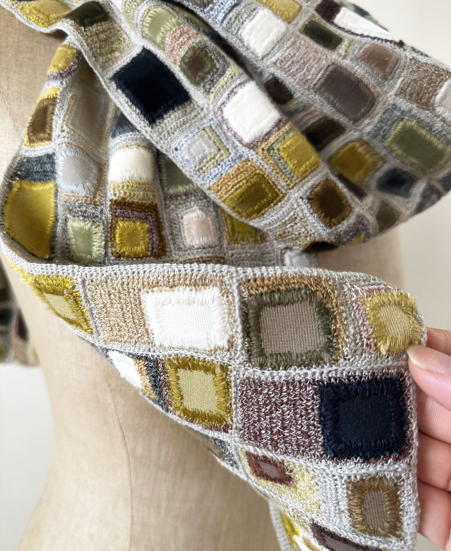 Sophie Digard / linen & velor scarf (E3830/L/LIN)
