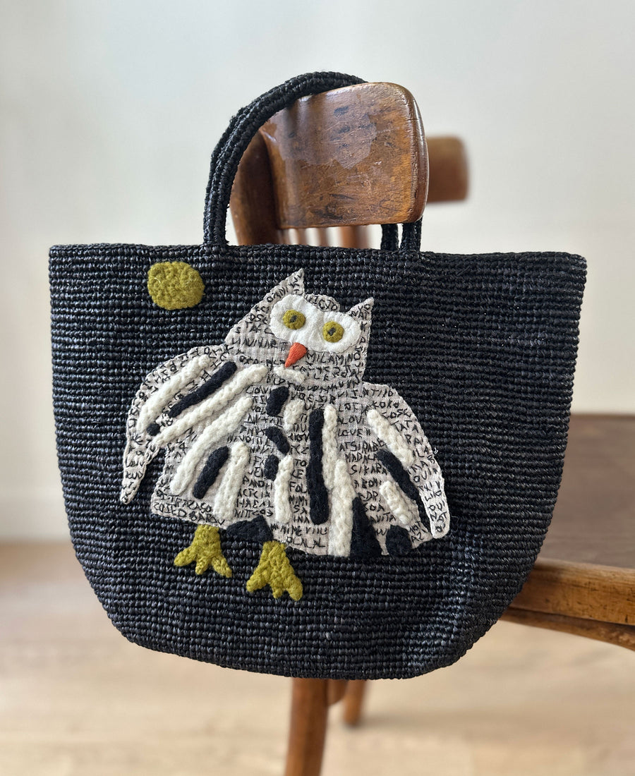 Sophie Digard / raffia & wool handbag (S262/4954/R)