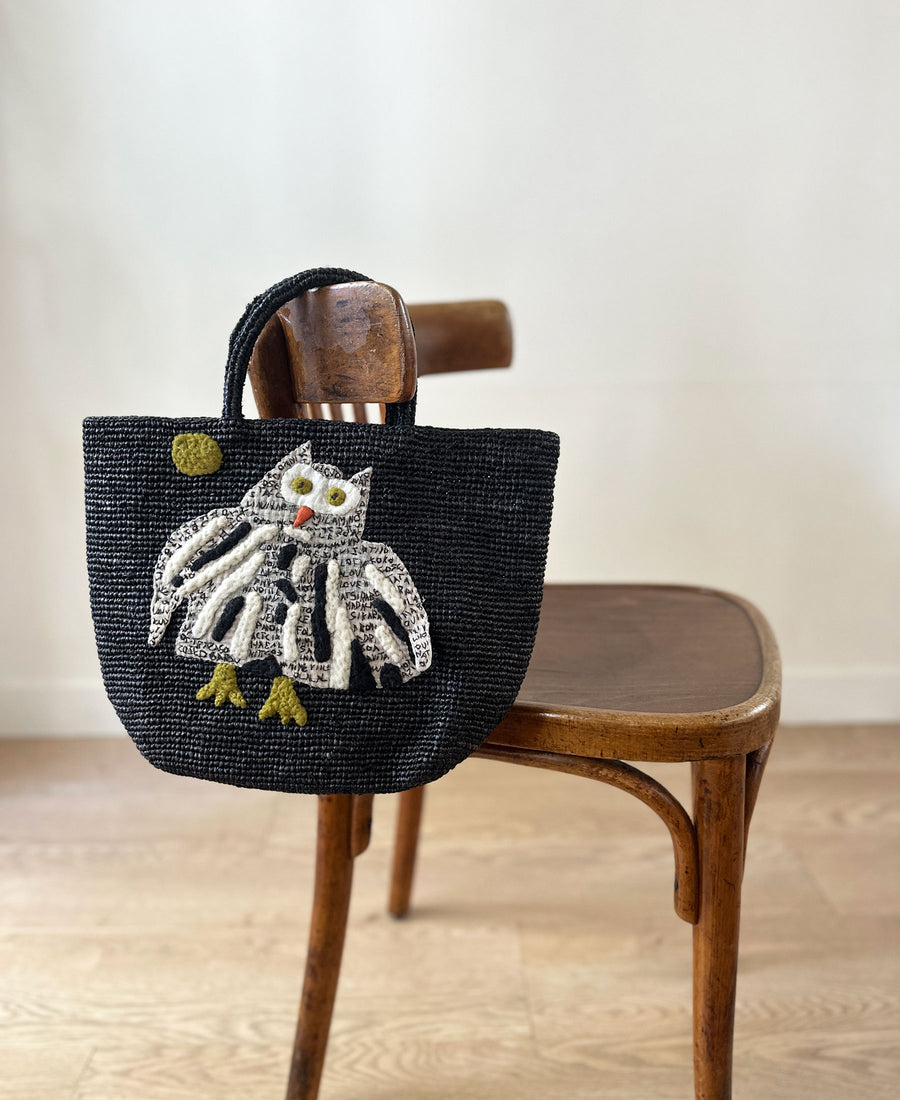 Sophie Digard / raffia & wool handbag (S262/4954/R)