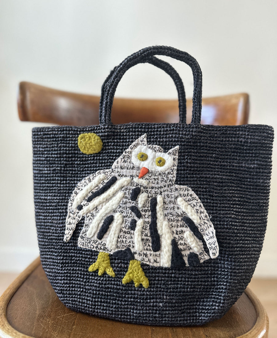 Sophie Digard / raffia & wool handbag (S262/4954/R)