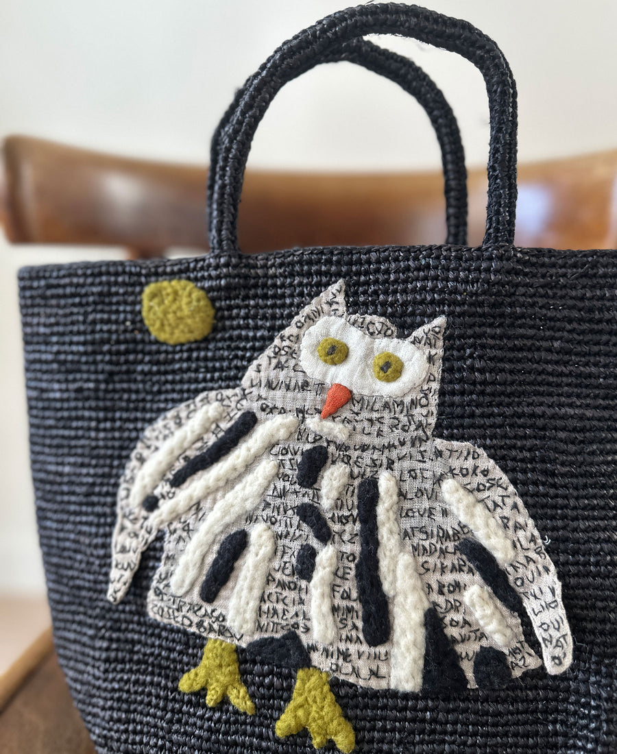 Sophie Digard / raffia & wool handbag (S262/4954/R)