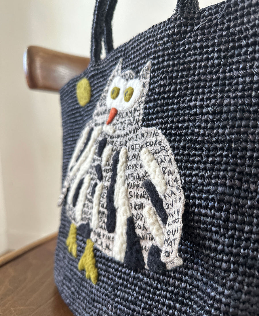 Sophie Digard / raffia & wool handbag (S262/4954/R)