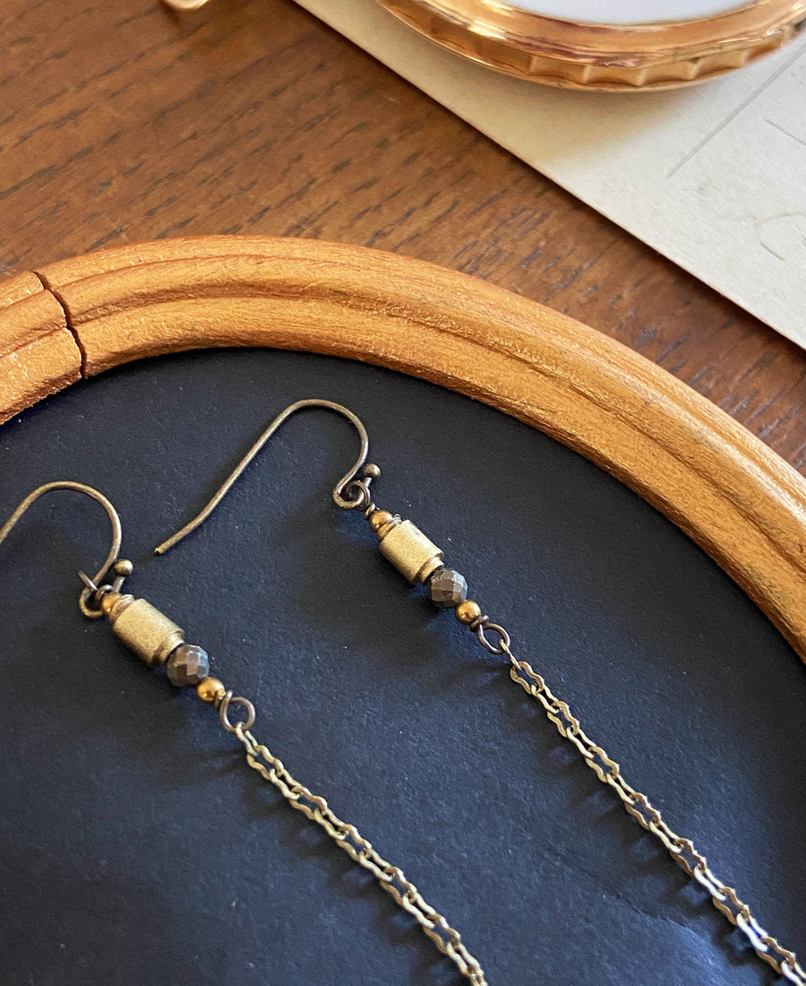 TABITO Jewelry / Alarm clock brass earring (Br.AE4.24)