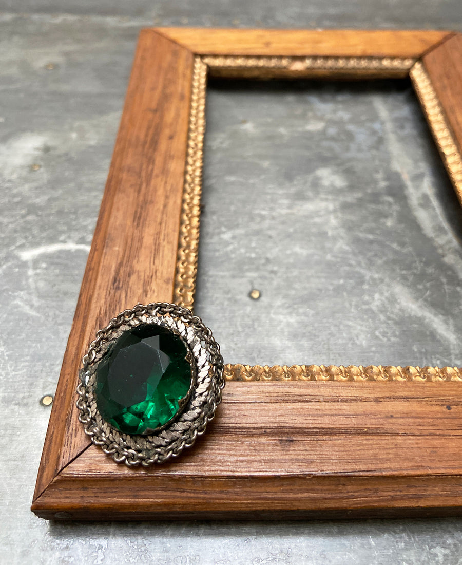 Vintage brooch (emerald)