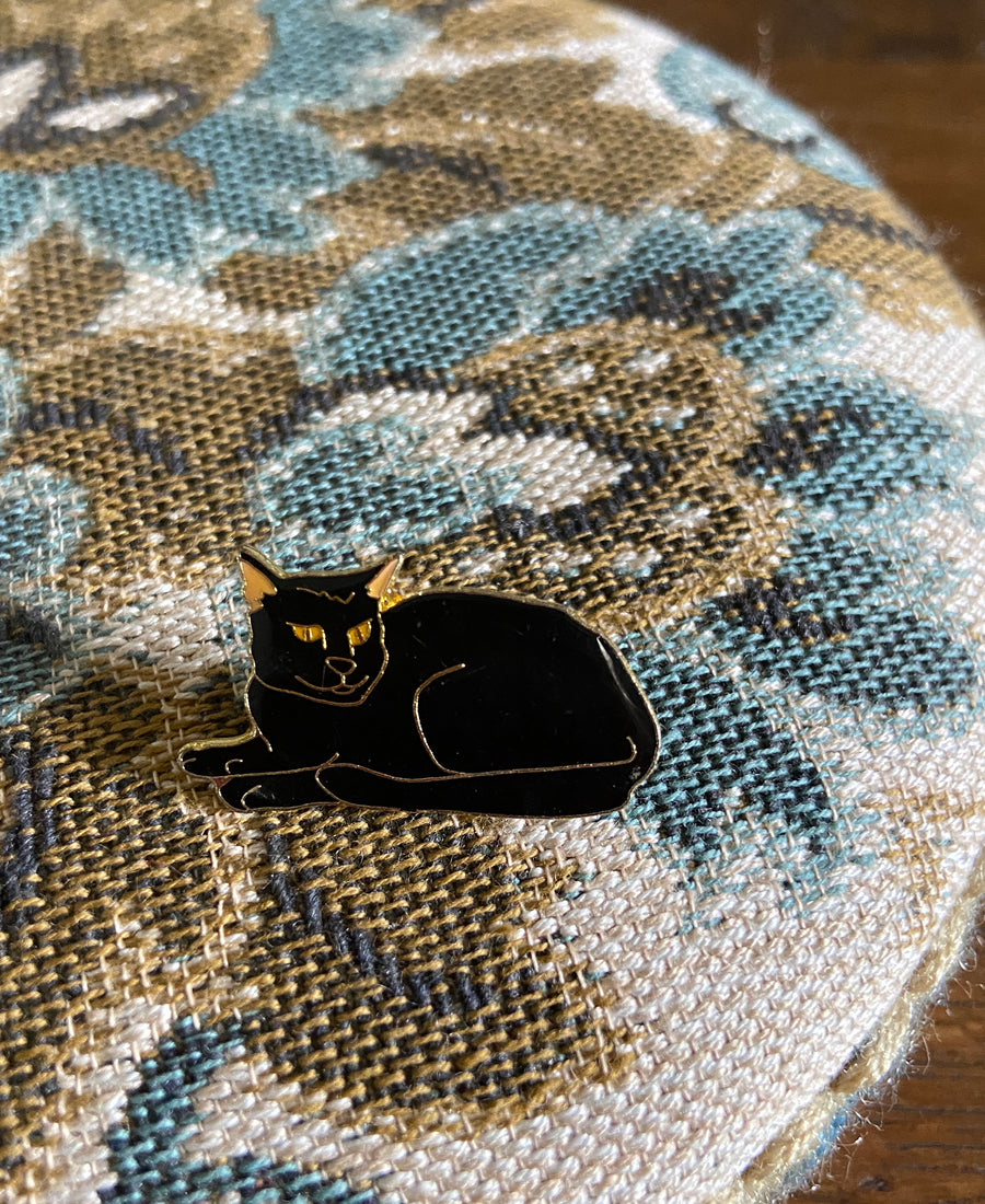 Vintage pin brooch (Chat noir)