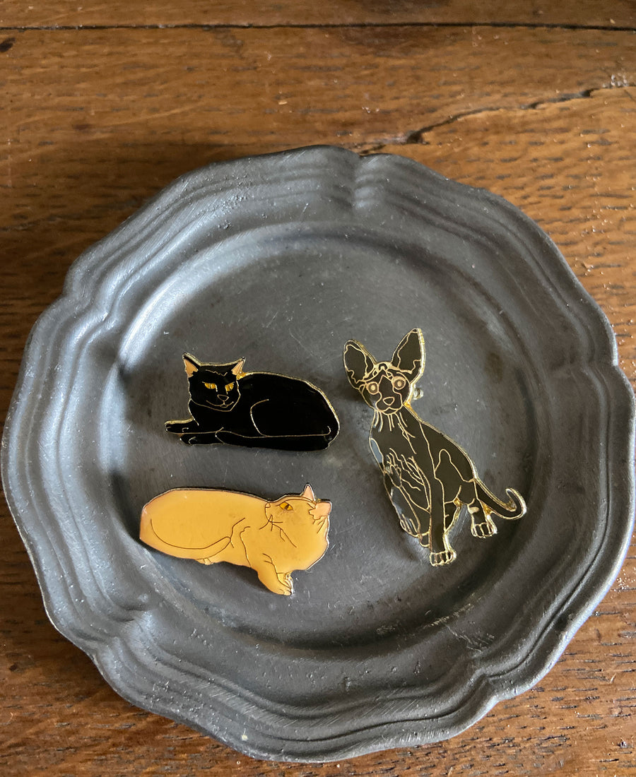 Vintage pin brooch (Chat noir)