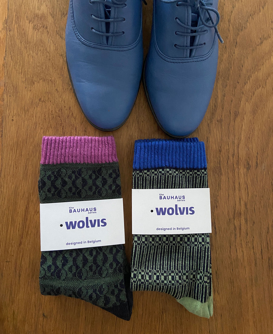 wolvis / socks Bauhaus matcha (green)