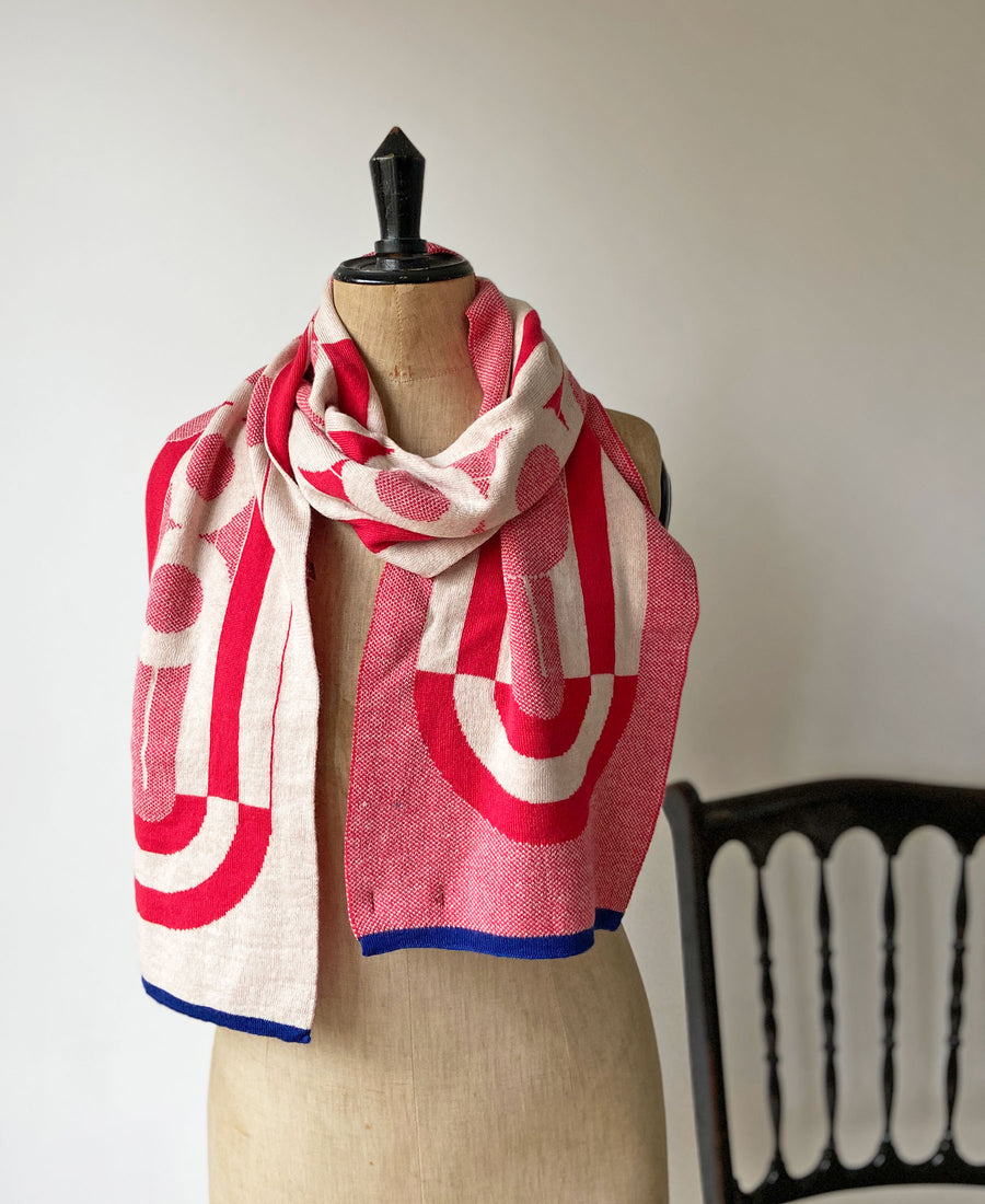 wolvis / scarf GUNTA coral (red / midi)