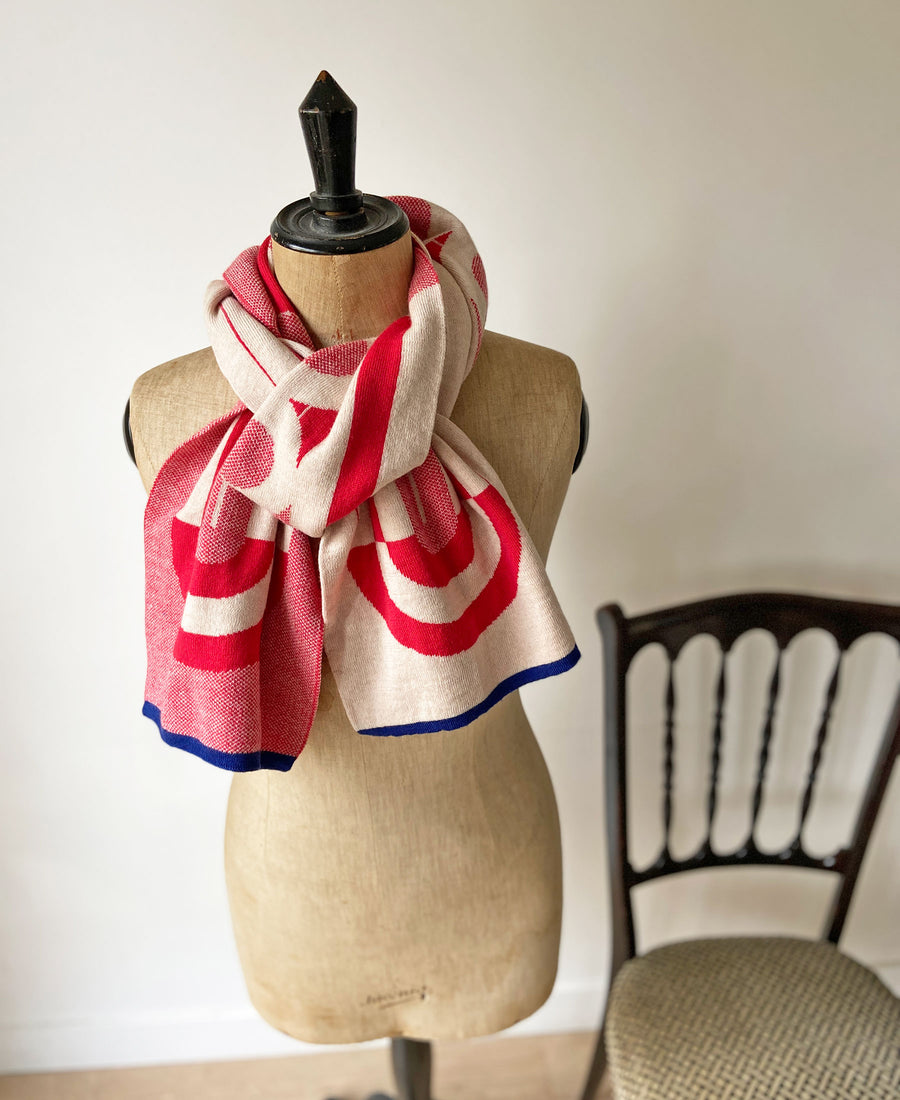 wolvis / scarf GUNTA coral (red / midi)