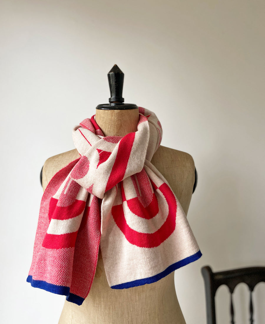 wolvis / scarf GUNTA coral (red / midi)