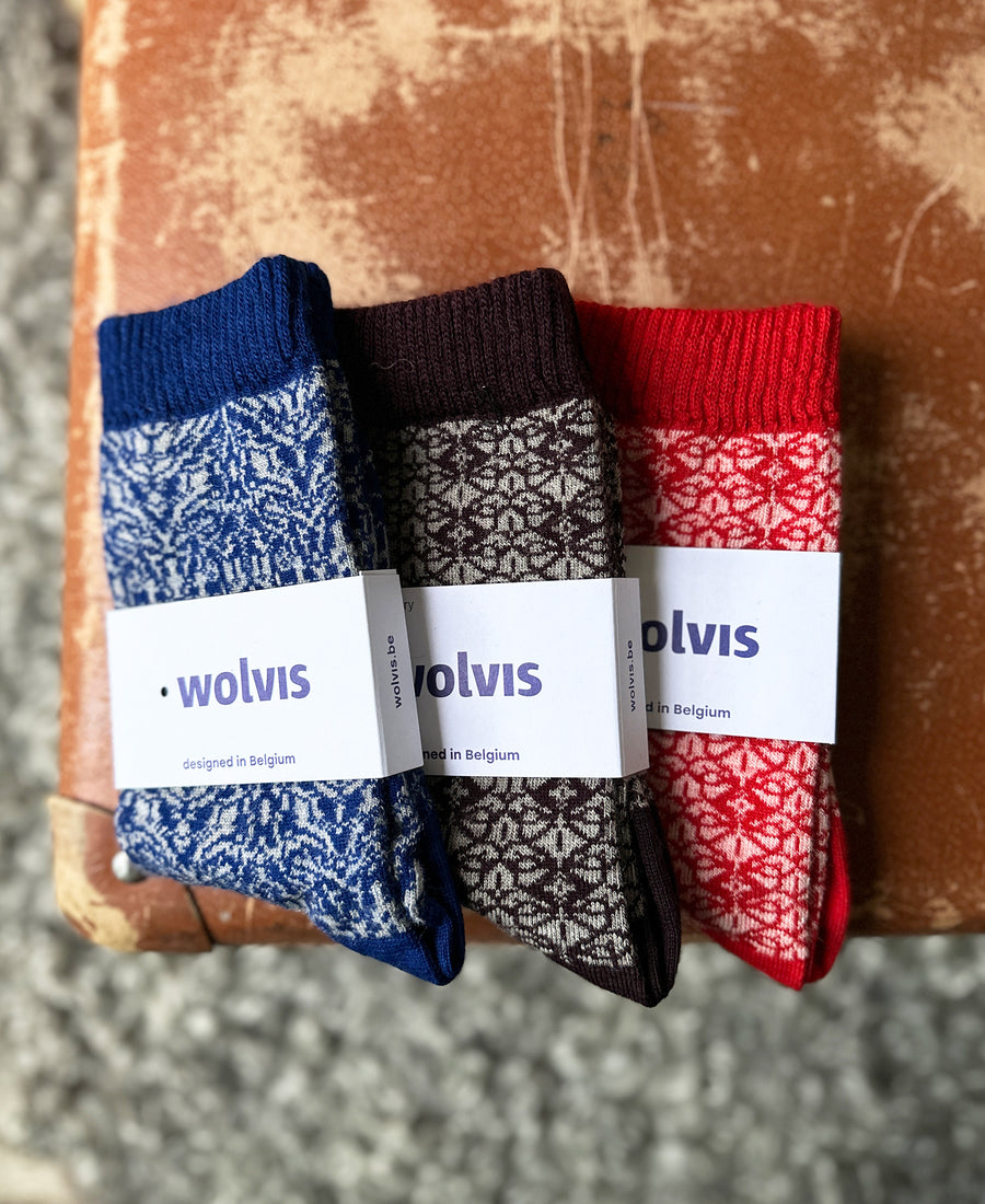 wolvis / socks Drift blackberry (purple & beige)