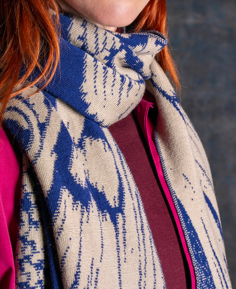 wolvis / scarf AURATA indigo (blue / maxi)