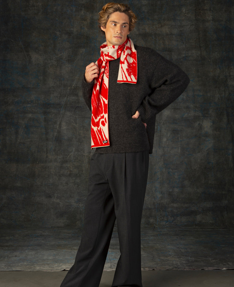 wolvis / scarf AURATA poppy (red / midi)