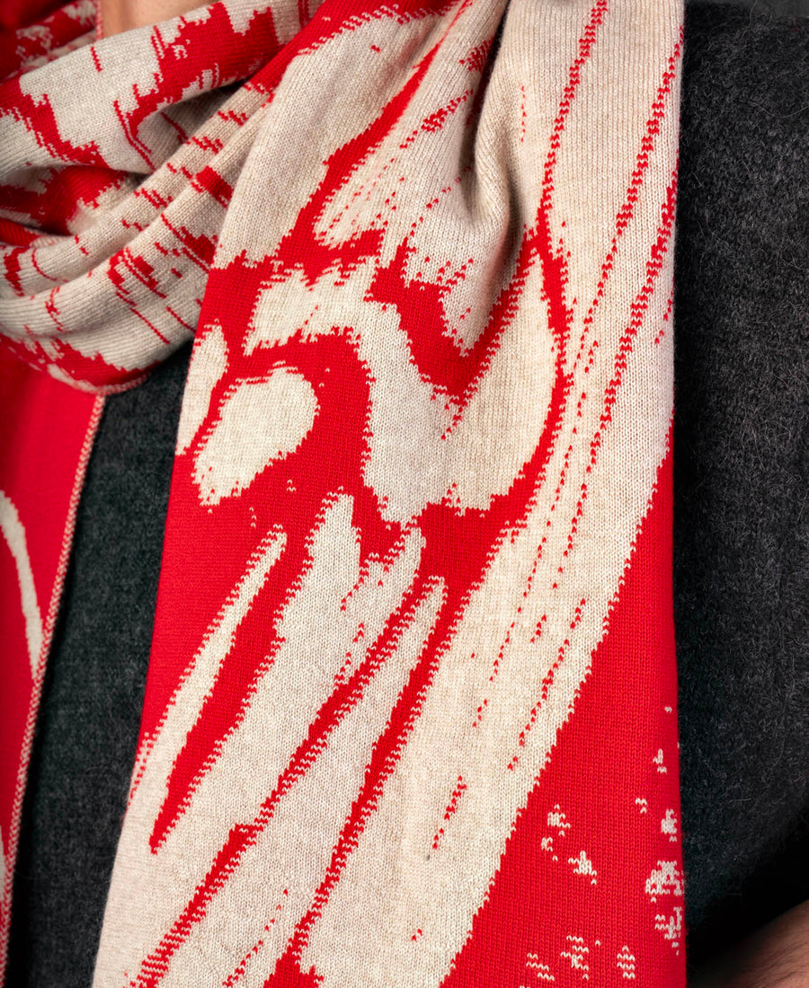 wolvis / scarf AURATA poppy (red / maxi)