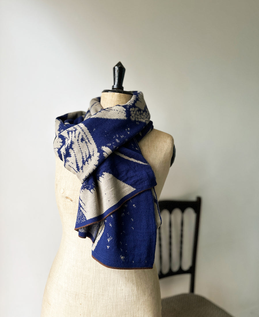 wolvis / scarf AURATA indigo (blue / maxi)