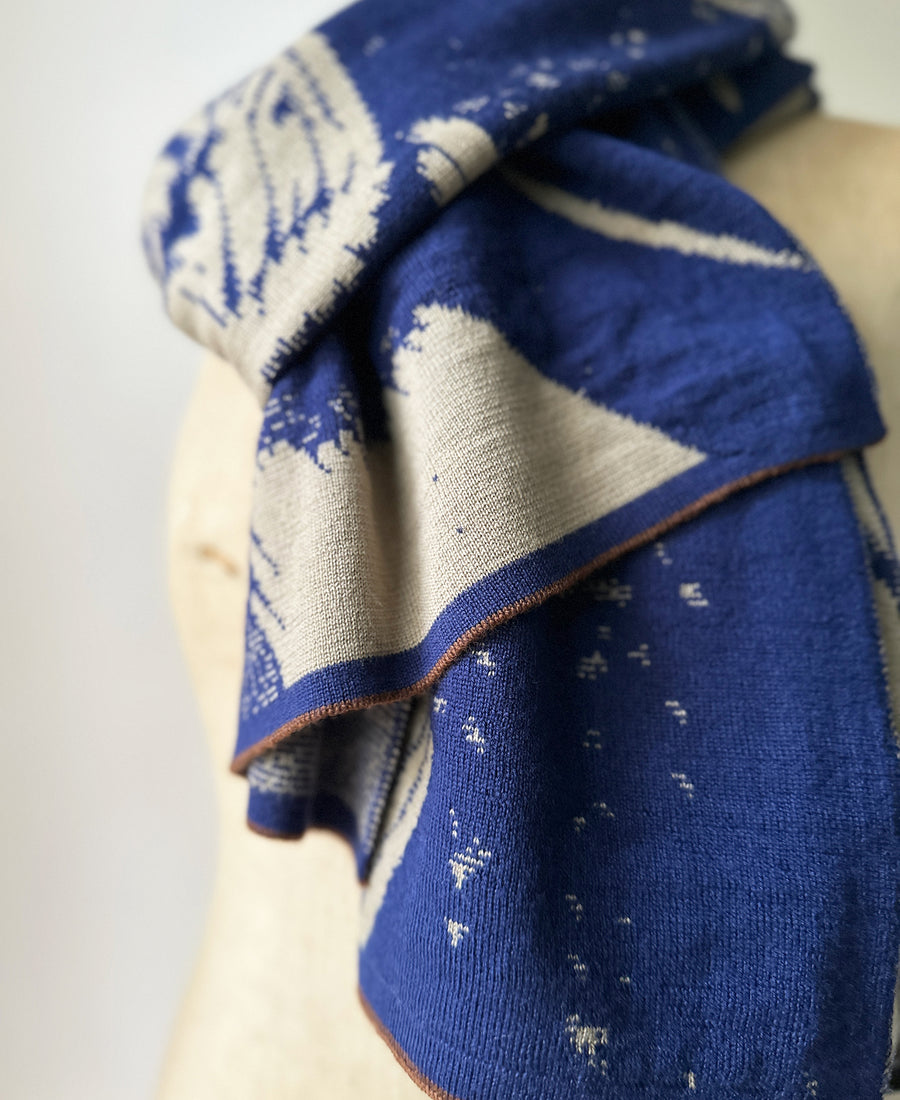 wolvis / scarf AURATA indigo (blue / maxi)