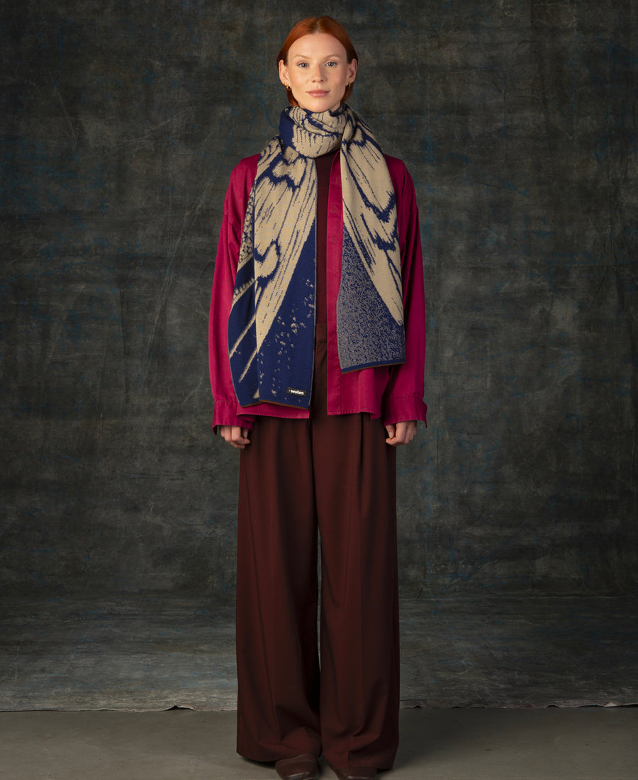 wolvis / scarf AURATA indigo (blue / maxi)