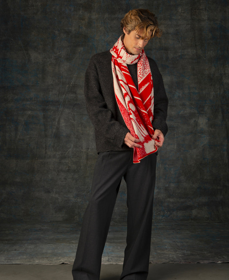 wolvis / scarf AURATA poppy (red / maxi)
