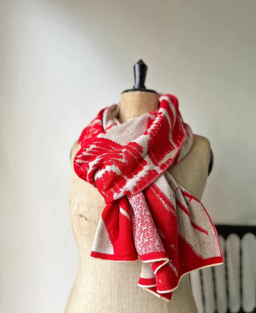 wolvis / scarf AURATA poppy (red / maxi)