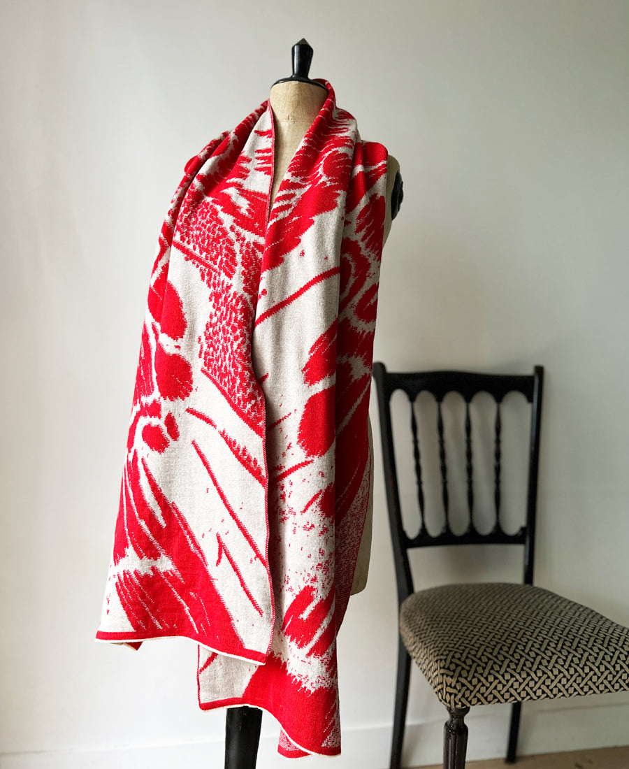 wolvis / scarf AURATA poppy (red / maxi)