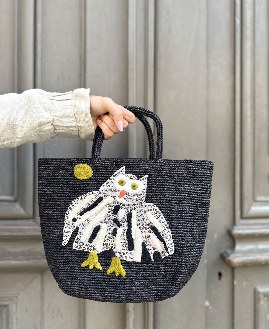 Sophie Digard / raffia & wool handbag (S262/4954/R)