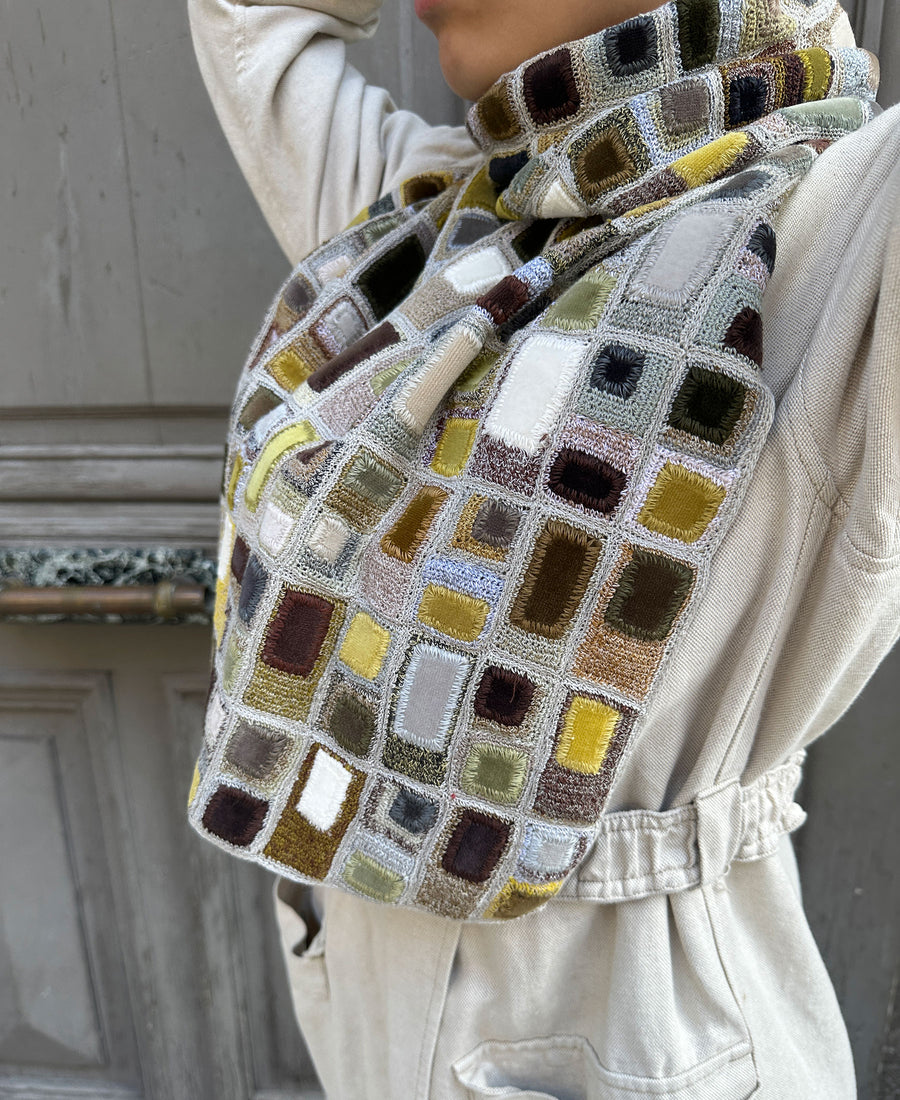 Sophie Digard / linen & velor scarf (E3830/L/LIN)