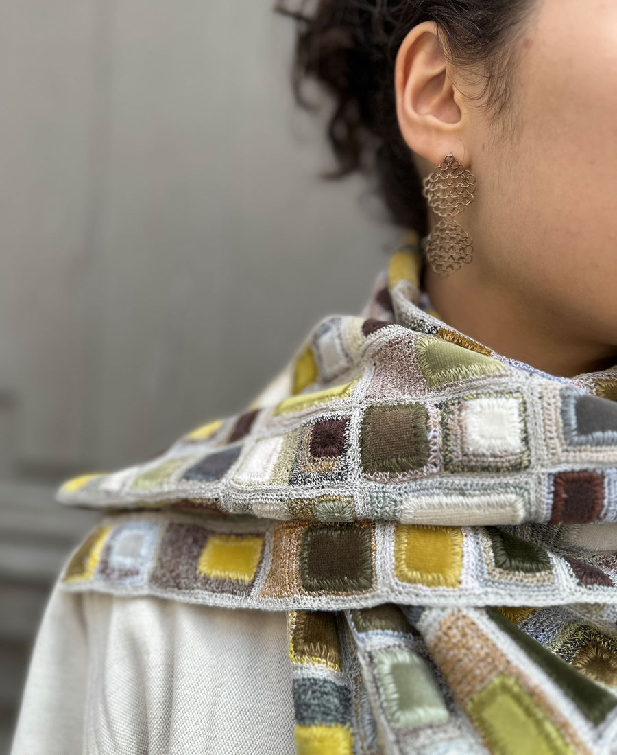 Sophie Digard / linen & velor scarf (E3830/L/LIN)