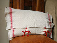 linen pillow case アンティークリネン・ピローケース(red gingham)