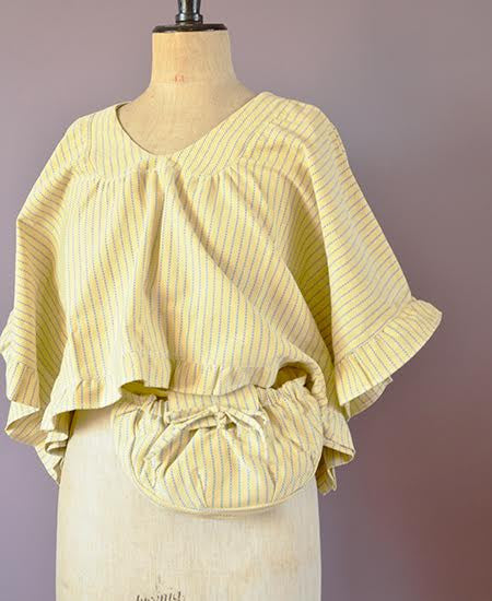 【送料無料】Maria La Rosa / belt pouch in fabric Damina (yellow)