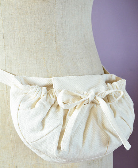 【送料無料】Maria La Rosa / belt pouch in fabric Damina (ecru)
